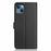 For iPhone 14 / 13 Wallet Case with Strap / Multiple Card Slots Solid Color Leather Stand Phone Cover - Black - 7