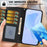 For iPhone 18 Pro Max / 17 Pro Max Wallet Case with Strap / Multiple Card Slots Solid Color Leather Stand Phone Cover - Black - 4