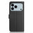 For iPhone 18 Pro Max / 17 Pro Max Wallet Case with Strap / Multiple Card Slots Solid Color Leather Stand Phone Cover - Black - 7