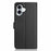 For iPhone 16 Wallet Case with Strap / Multiple Card Slots Solid Color Leather Stand Phone Cover - Black - 7