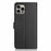 For iPhone 15 Pro Wallet Case with Strap / Multiple Card Slots Solid Color Leather Stand Phone Cover - Black - 7
