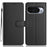 For Google Pixel 10 / 10 Pro Wallet Case with Strap / Multiple Card Slots Solid Color Leather Stand Phone Cover - Black - 1