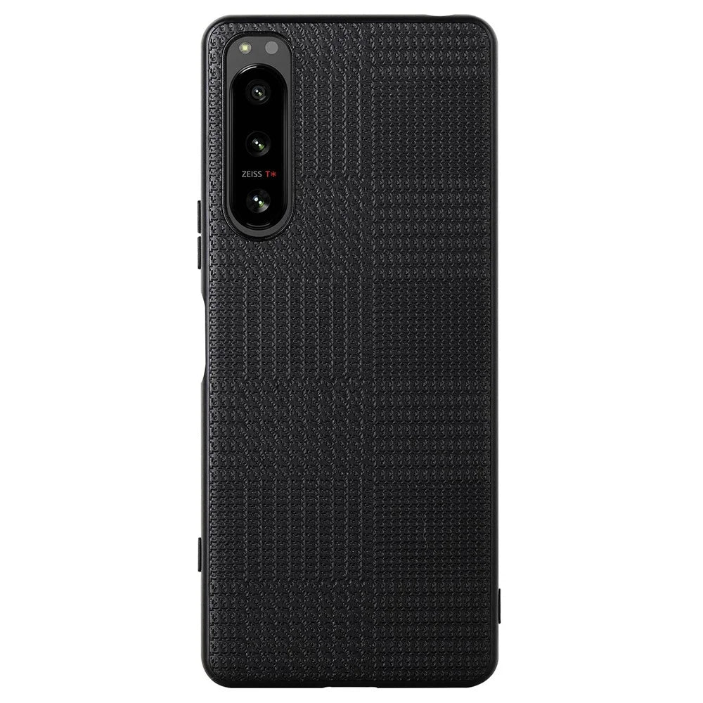 VILI TH Series Cellphone Case for Sony Xperia 1 IV 5G Anti-collision PU Leather Coated PC+TPU Protective Phone Cover - Black - 6