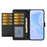 For Samsung Galaxy A54 5G Wallet Case with Strap / Multiple Card Slots Solid Color Leather Stand Phone Cover - Black - 3