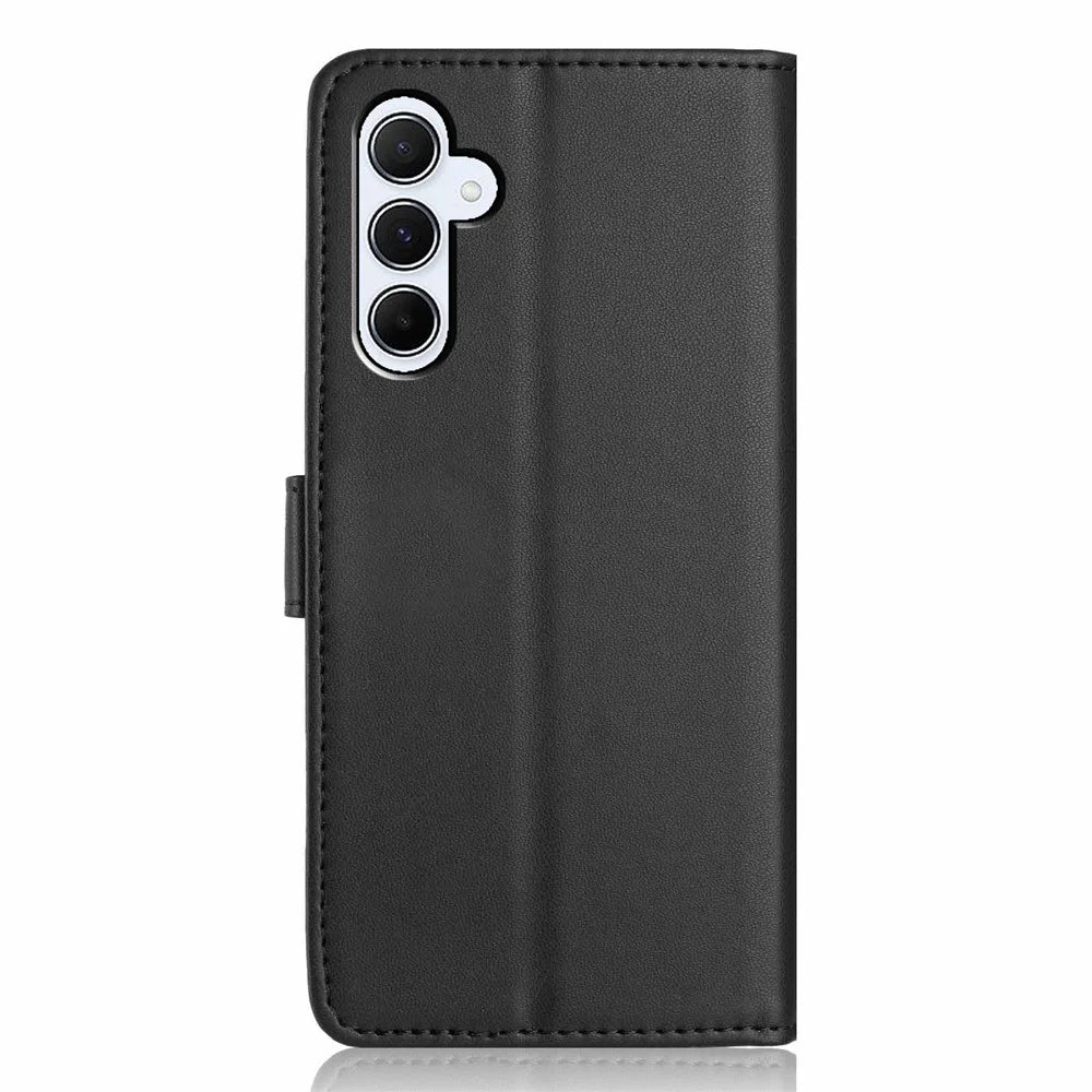 For Samsung Galaxy A16 5G / 4G Wallet Case with Strap / Multiple Card Slots Solid Color Leather Stand Phone Cover - Black - 7
