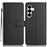 For Samsung Galaxy S25 FE Wallet Case with Strap / Multiple Card Slots Solid Color Leather Stand Phone Cover - Black - 1