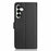 For Samsung Galaxy S25 FE Wallet Case with Strap / Multiple Card Slots Solid Color Leather Stand Phone Cover - Black - 7