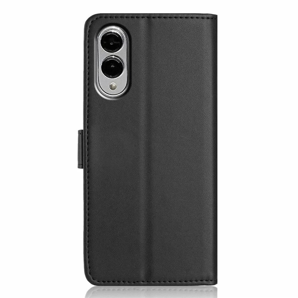 For Samsung Galaxy S25 Edge Wallet Case with Strap / Multiple Card Slots Solid Color Leather Stand Phone Cover - Black - 7