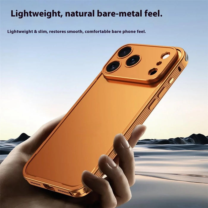 For iPhone 17 Pro Max Bumper Case Heat Dissipation Aluminium Alloy Phone Shell with Buckle / Camera Lid - Orange - 4