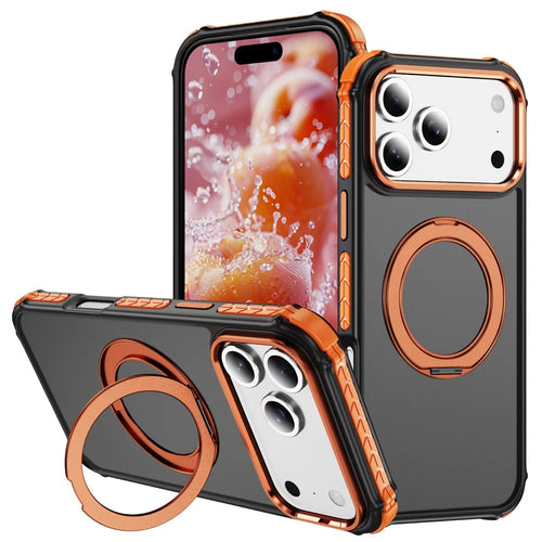 For iPhone 18 Pro Max / 17 Pro Max Case Compatible with MagSafe Skin Touch Airbag Anti Drop TPU + PC Phone Cover - Orange - 1