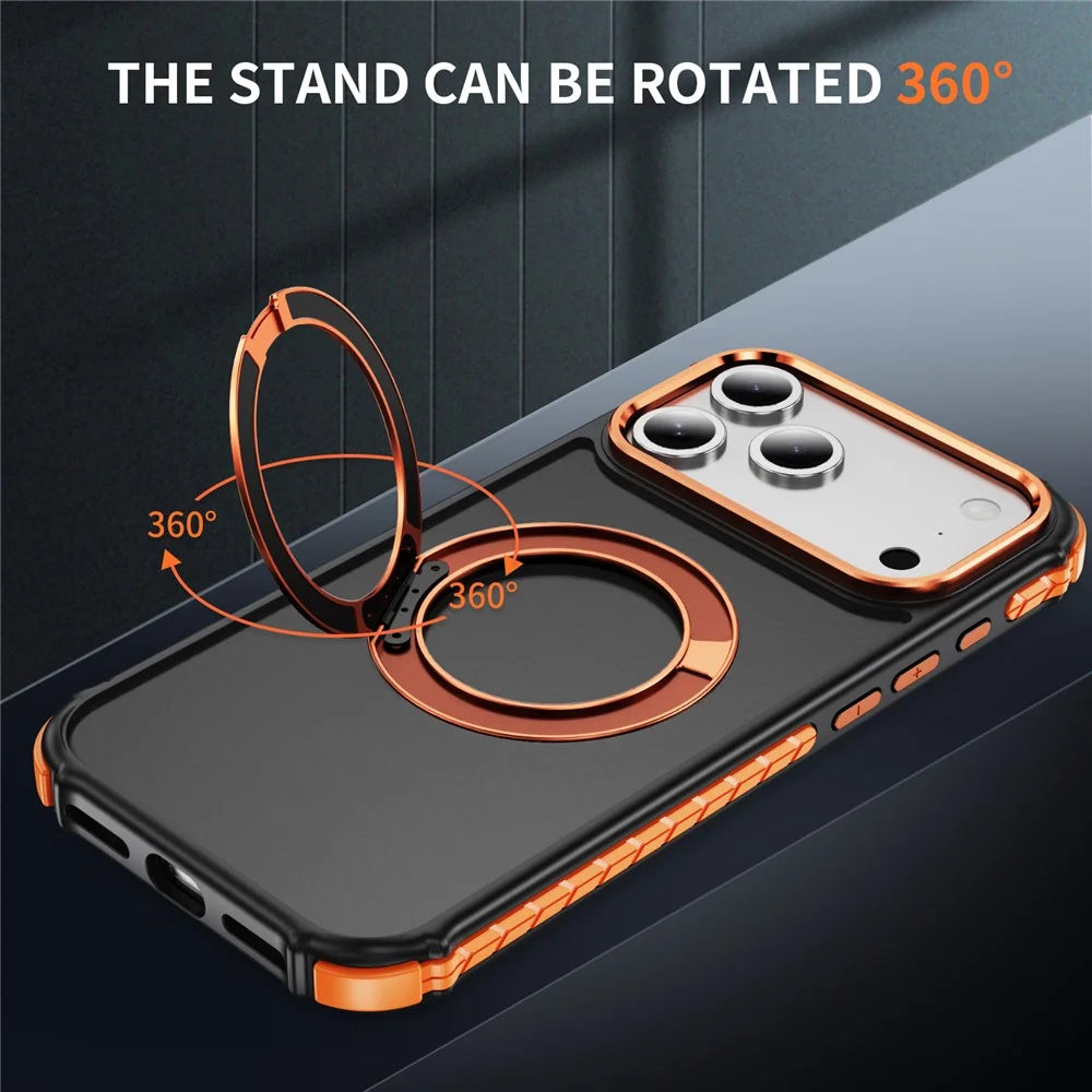 For iPhone 18 Pro Max / 17 Pro Max Case Compatible with MagSafe Skin Touch Airbag Anti Drop TPU + PC Phone Cover - Orange - 2