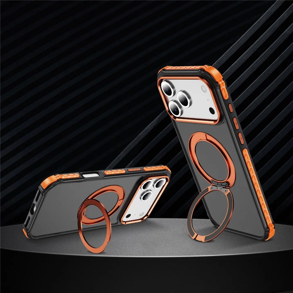 For iPhone 18 Pro / 17 Pro Case Compatible with MagSafe Skin Touch Airbag Anti Drop TPU + PC Phone Cover - Orange - 6
