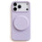 For iPhone 17 Pro Silicone Case Wave Pattern Folding Kickstand Phone Cover Built-In Soft Fabric Lining - Light Purple - 1