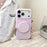 For iPhone 17 Pro Silicone Case Wave Pattern Folding Kickstand Phone Cover Built-In Soft Fabric Lining - Light Purple - 2