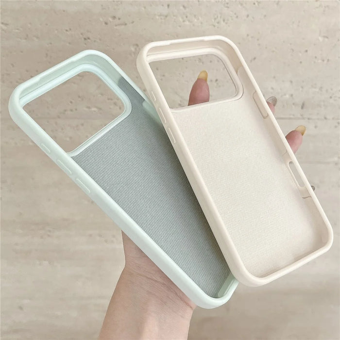 For iPhone 17 Pro Silicone Case Wave Pattern Folding Kickstand Phone Cover Built-In Soft Fabric Lining - Light Purple - 3
