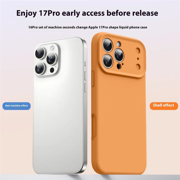 For iPhone 16 Pro Max Liquid Silicone Case Upgraded to 17 Design Style Shockproof Phone Cover - Light Cyan - 5