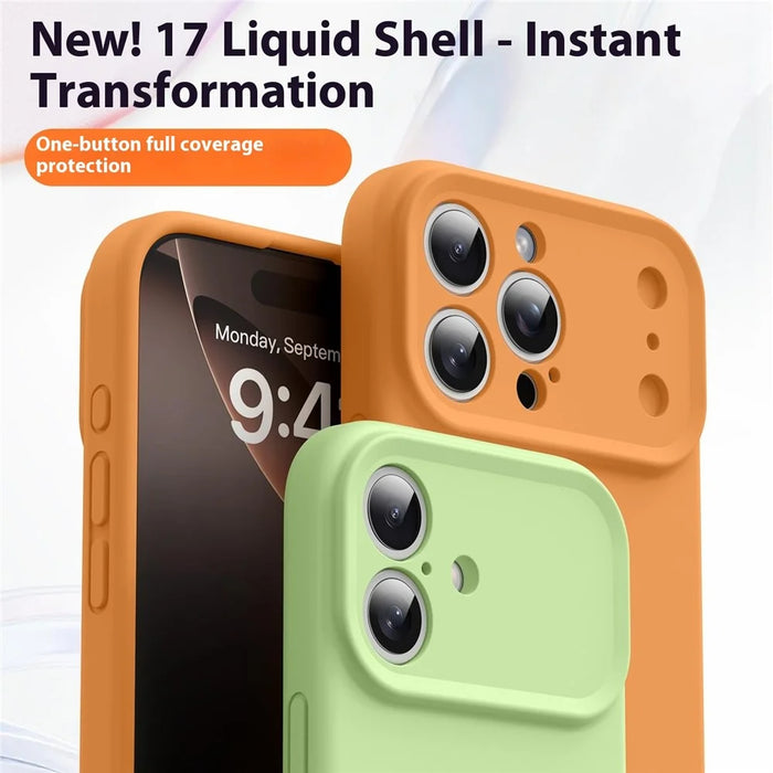 For iPhone 16 Pro Max Liquid Silicone Case Upgraded to 17 Design Style Shockproof Phone Cover - Light Cyan - 6