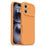 For iPhone 16 Case Soft Touch Liquid Silicone Phone Cover with Camera Touch Control Button - Orange - 1
