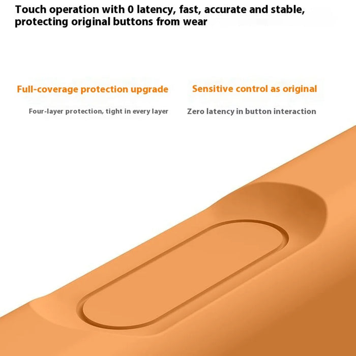 For iPhone 16 Case Soft Touch Liquid Silicone Phone Cover with Camera Touch Control Button - Orange - 3