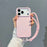 For iPhone 18 Pro / 17 Pro Case Soft Microfiber Lining Liquid Silicone + PC Phone Cover with Wrist Strap - Pink - 2