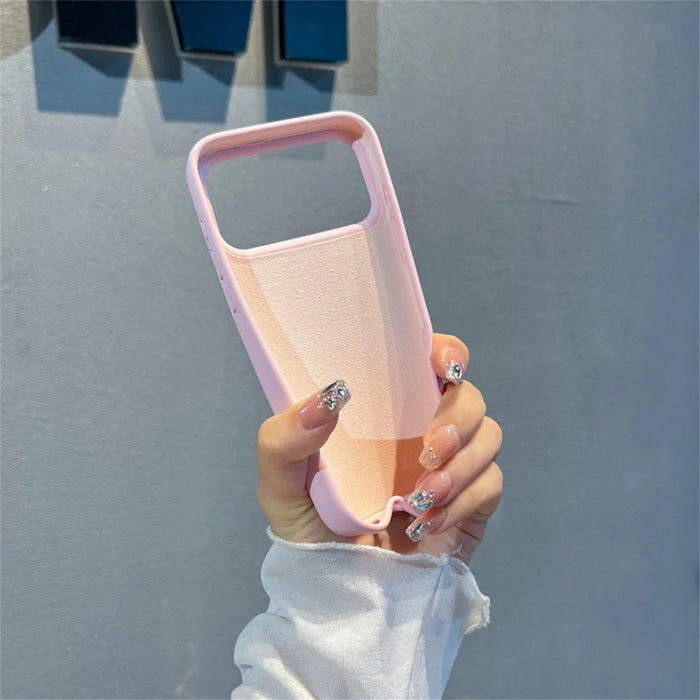 For iPhone 18 Pro / 17 Pro Case Soft Microfiber Lining Liquid Silicone + PC Phone Cover with Wrist Strap - Pink - 5