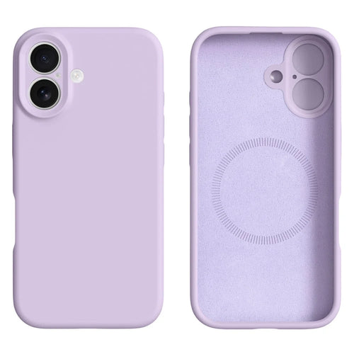 For iPhone 16 Case Compatible with MagSafe Precise Cutouts Liquid Silicone Protective Back Cover - Light Purple - 1