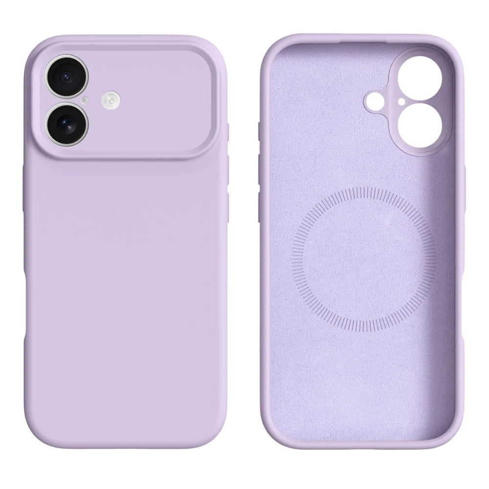 For iPhone 17 Case Compatible with MagSafe Precise Cutouts Liquid Silicone Protective Back Cover - Light Purple - 1