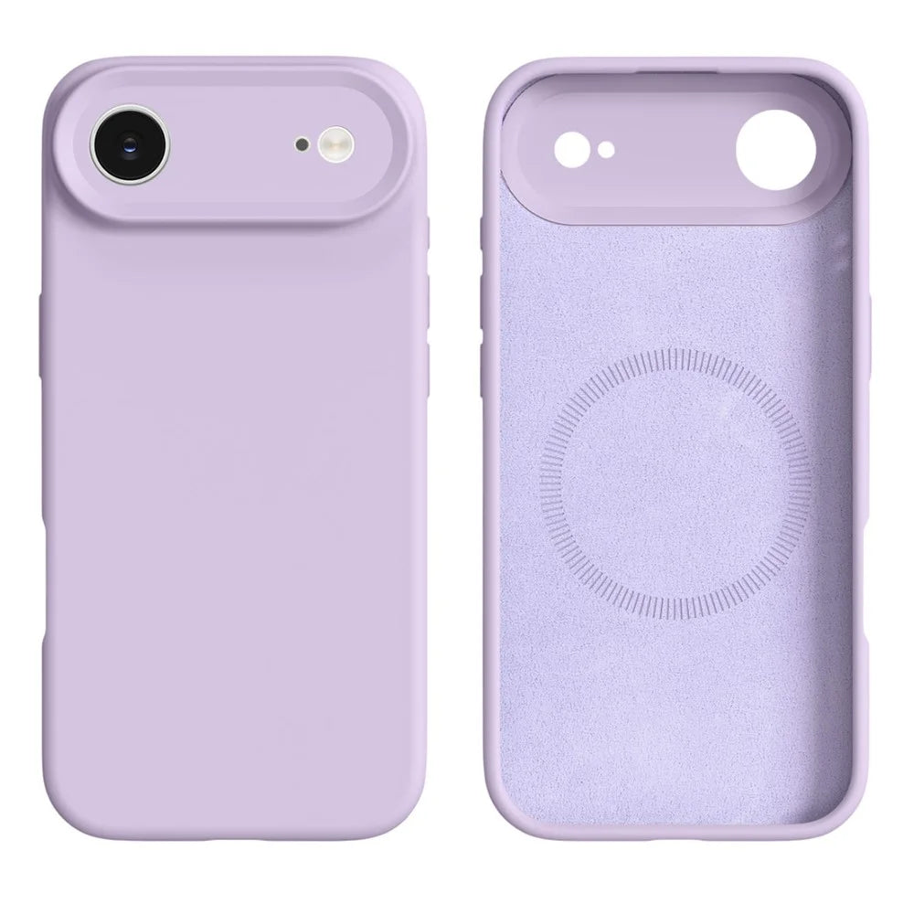 For iPhone Air Case Compatible with MagSafe Precise Cutouts Liquid Silicone Protective Back Cover - Light Purple - 1
