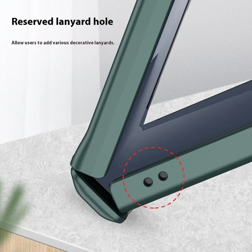 GKK For Samsung Galaxy Z Flip7 5G Case Magnetic Hinge Protection PC Phone Cover with Anti-Spy Tempered Glass Film - Matcha Green - 7