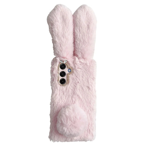 For Samsung Galaxy A18 5G / A18 4G / A17 5G / A17 4G Case Plush Cute Bunny Winter Fluffy TPU Phone Cover - Pink - 1