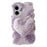 For iPhone 17 Case 3D Heart Plush TPU Winter Warm Soft TPU Phone Cover - Purple - 1