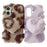 For iPhone 17 Case 3D Heart Plush TPU Winter Warm Soft TPU Phone Cover - Purple - 6