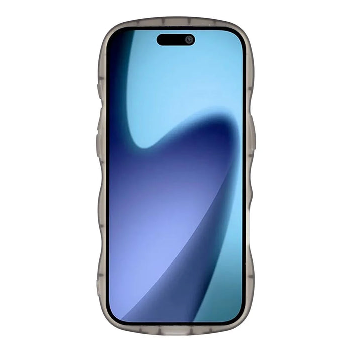 For iPhone Air Case Wavy Edge Epoxy TPU Shockproof Phone Cover - Transparent Black - 2