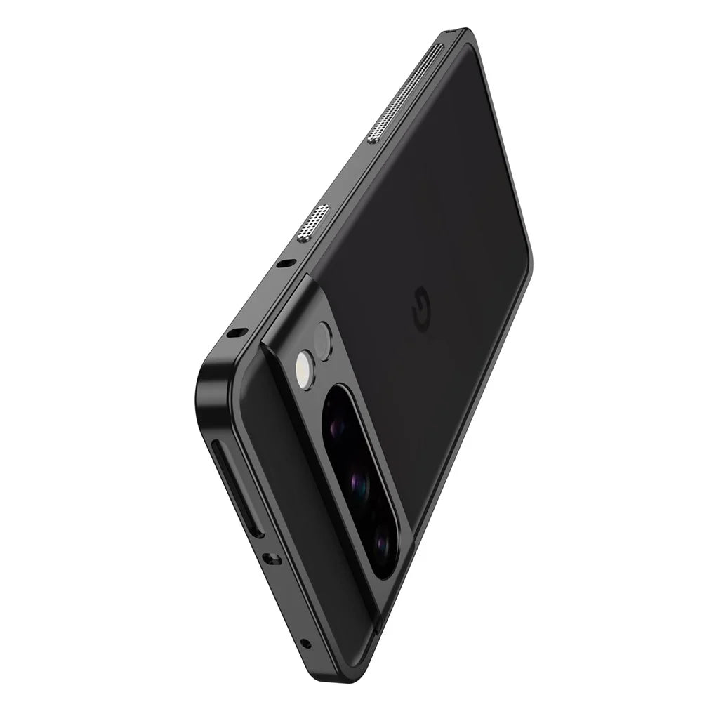 For Google Pixel 8 Pro Bumper Cases Metal Frame Heat Dissipation Cover with Lens Protector - Black - 3