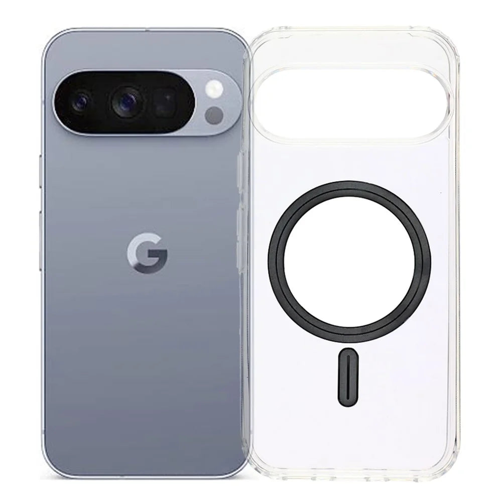 For Google Pixel 10 / 10 Pro Phone Magnetic Case TPU + PC Clear Back Cover - 1