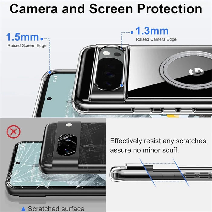 For Google Pixel 10 Pro XL Phone Magnetic Case TPU + PC Clear Back Cover - 4