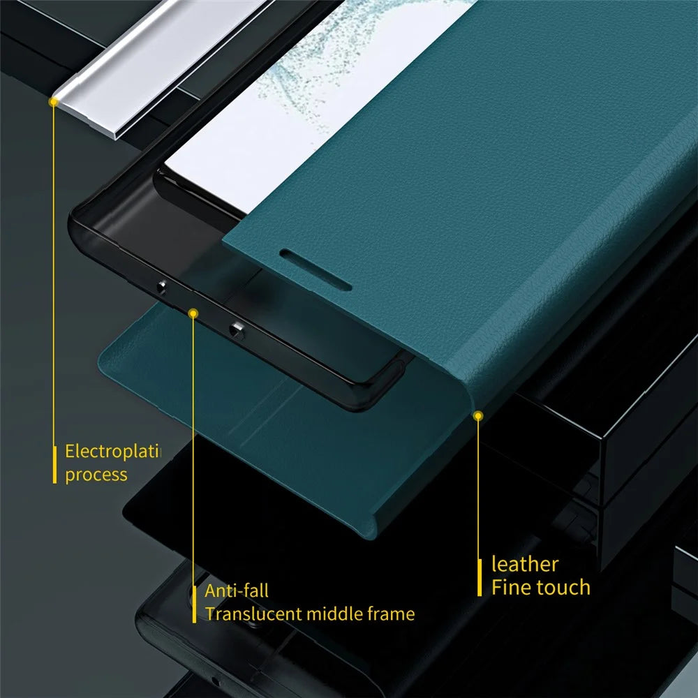 For iPhone Air Case Anti-Drop Leather Phone Cover with Stand - Green - 5