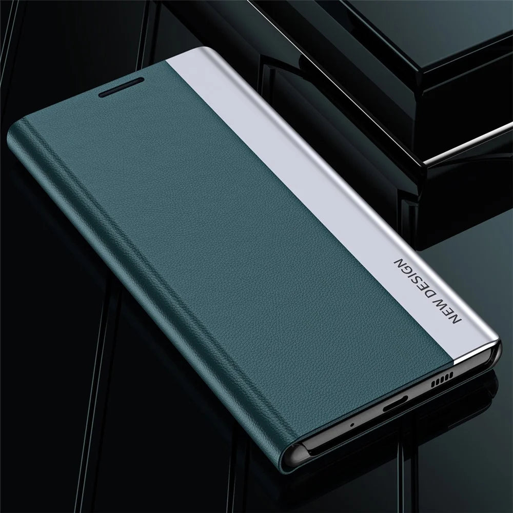 For Samsung Galaxy A07 4G Case Anti-Drop Leather Phone Cover with Stand - Green - 3