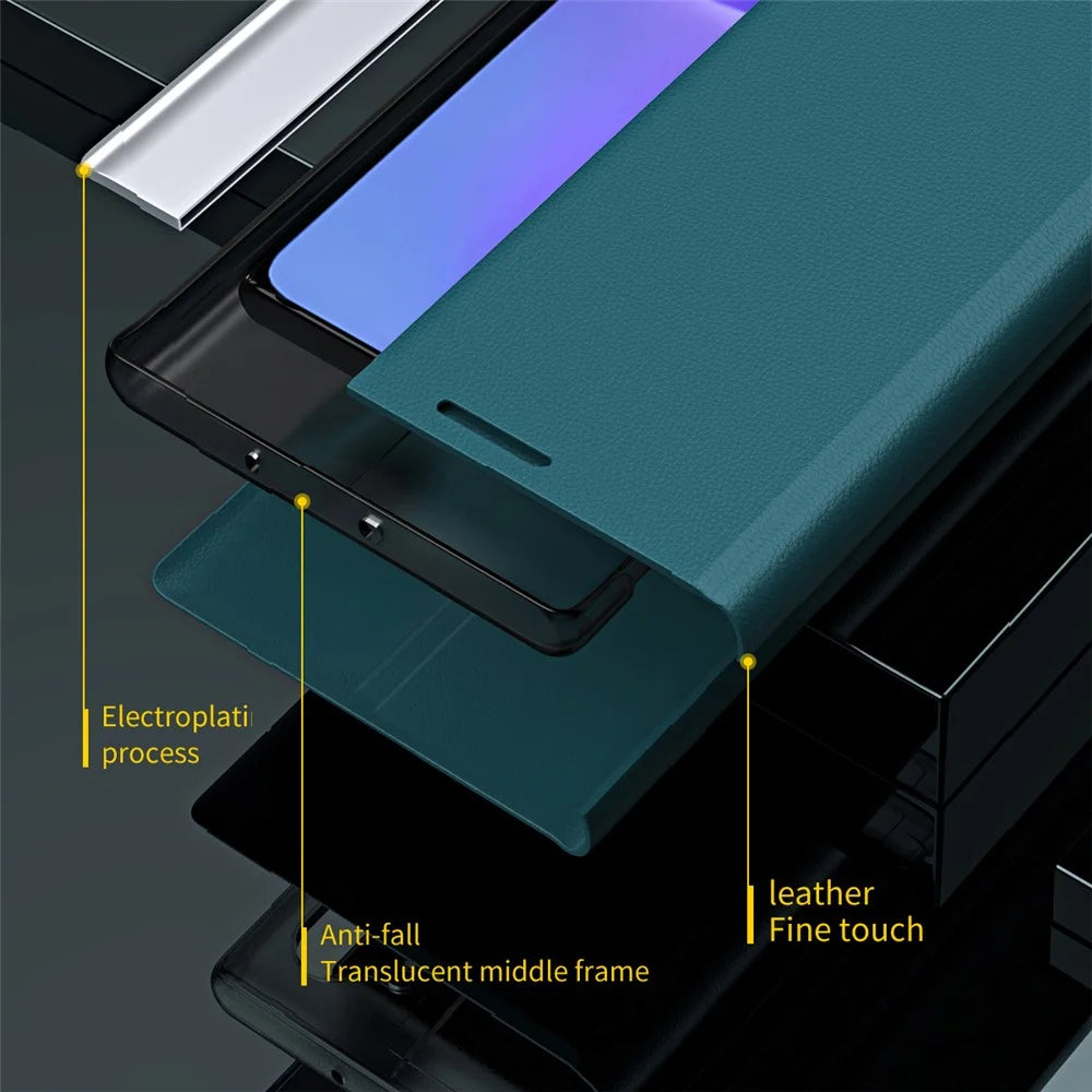 For Samsung Galaxy A07 4G Case Anti-Drop Leather Phone Cover with Stand - Green - 5