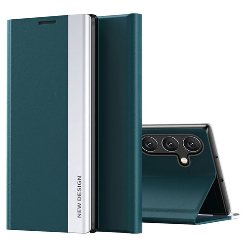 For Samsung Galaxy A17 5G / A17 4G Case Anti-Drop Leather Phone Cover with Stand - Green - 1