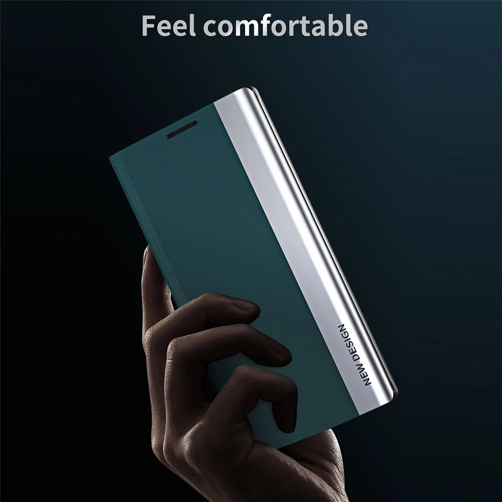 For Samsung Galaxy A17 5G / A17 4G Case Anti-Drop Leather Phone Cover with Stand - Green - 6