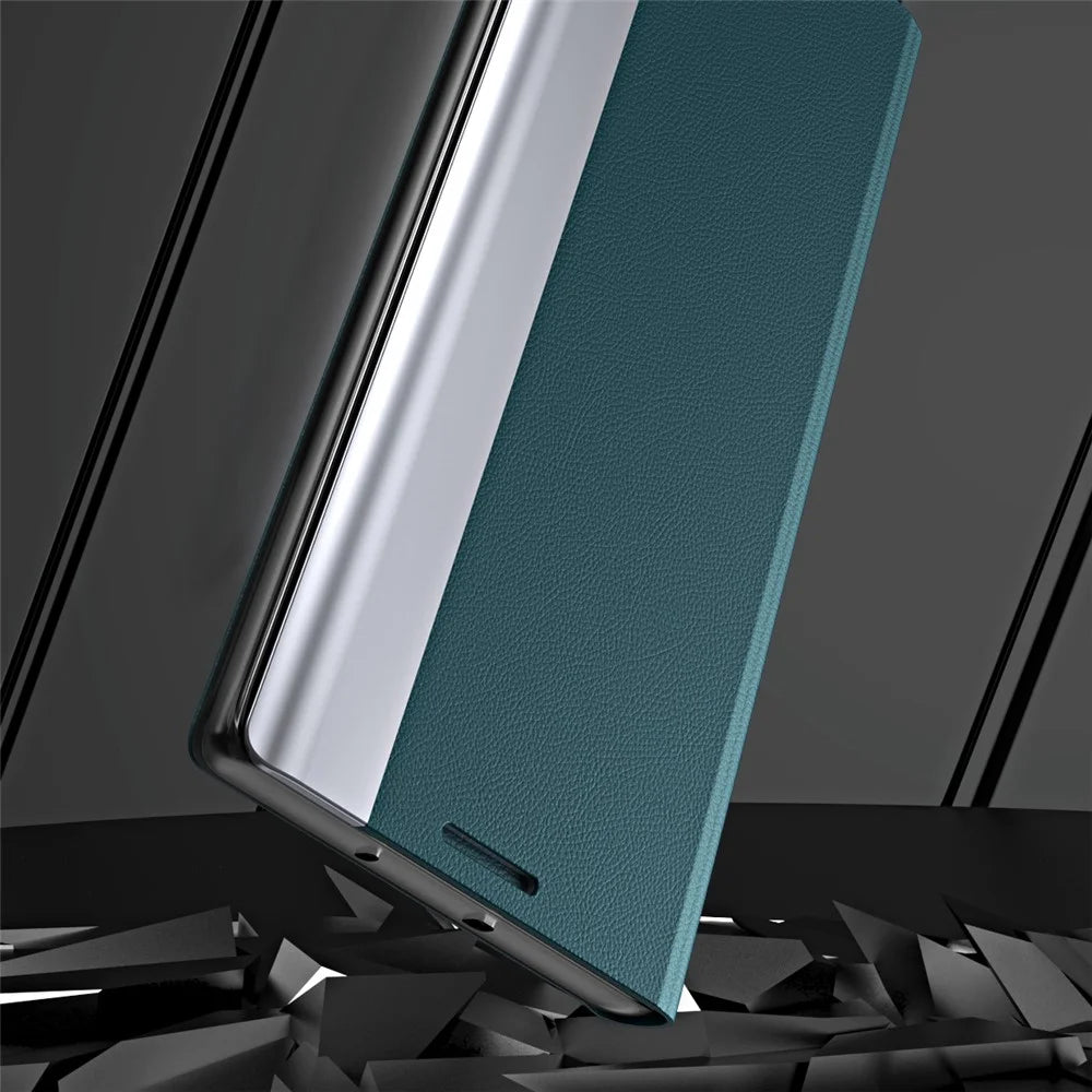 For Samsung Galaxy A17 5G / A17 4G Case Anti-Drop Leather Phone Cover with Stand - Green - 7