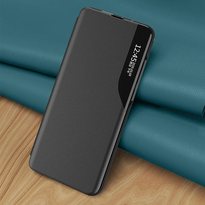 For Samsung Galaxy S25 FE Phone Case Folio Flip PU Leather Stand Cover - Black - 3