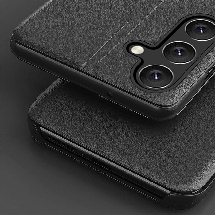 For Samsung Galaxy S25 FE Phone Case Folio Flip PU Leather Stand Cover - Black - 7