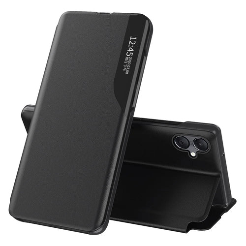 For Samsung Galaxy A07 4G Phone Case Folio Flip PU Leather Stand Cover - Black - 1