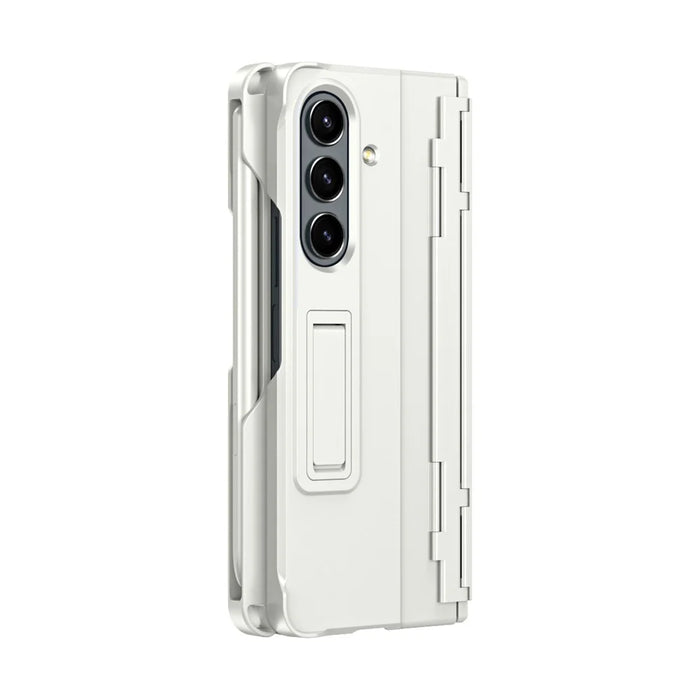For Samsung Galaxy Z Fold7 5G Case Kickstand Hard PC Phone Cover with Stylus / Screen Protector - White - 3
