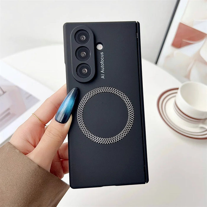 For Samsung Galaxy Z Fold7 5G Magnetic Case Hinge Protection Hard PC Phone Cover - Black - 2