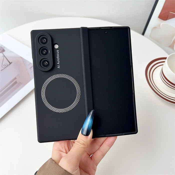 For Samsung Galaxy Z Fold7 5G Magnetic Case Hinge Protection Hard PC Phone Cover - Black - 4