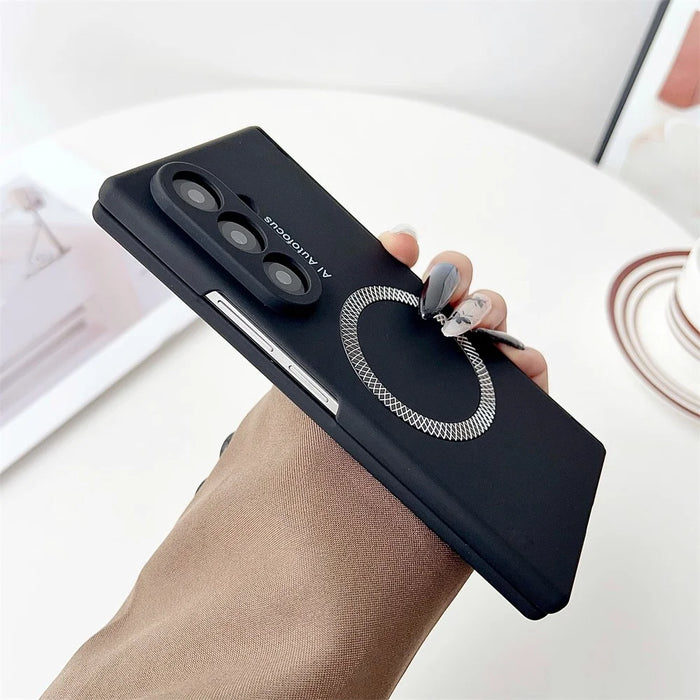 For Samsung Galaxy Z Fold7 5G Magnetic Case Hinge Protection Hard PC Phone Cover - Black - 5
