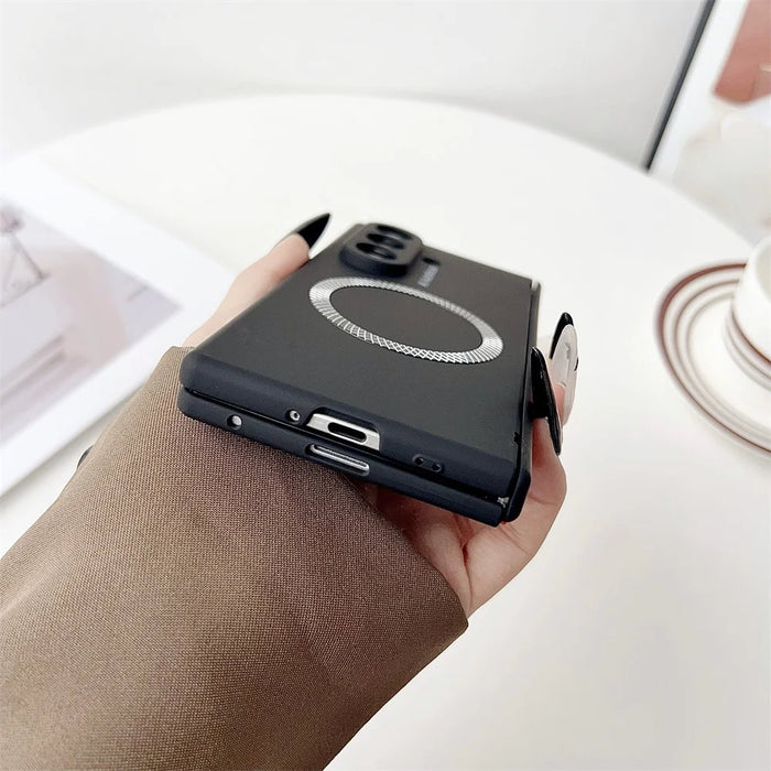 For Samsung Galaxy Z Fold7 5G Magnetic Case Hinge Protection Hard PC Phone Cover - Black - 6